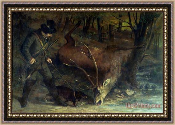 Gustave Courbet The Death of The Stag Framed Print