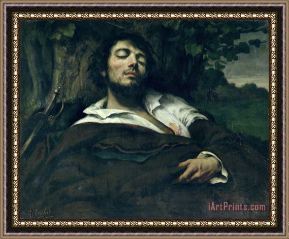 Gustave Courbet The Wounded Man Framed Painting