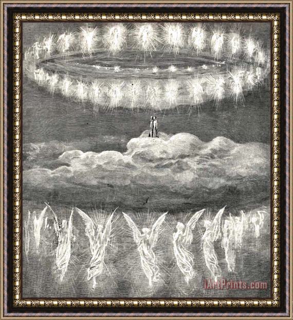 Gustave Dore Angels Dante's Paradise Illustration Framed Print