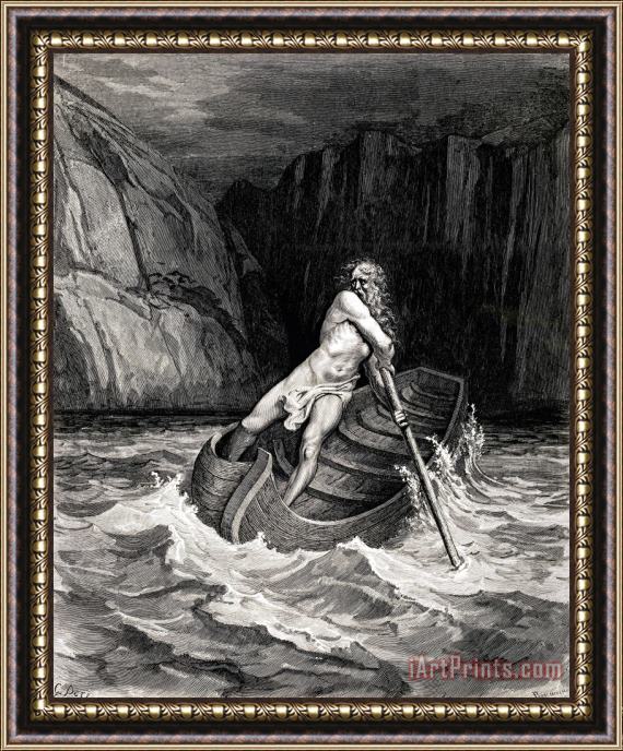 Gustave Dore Arrival of Charon Framed Painting