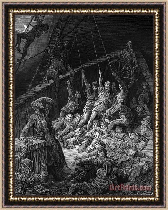 Gustave Dore The Dead Sailors Rise Up And Start To Work The Ropes Of The Ship So That It Begins To Move Framed Painting