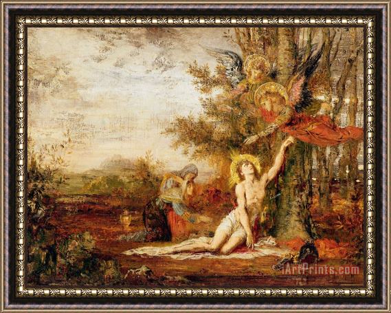 Gustave Moreau Christ With Angels Framed Painting