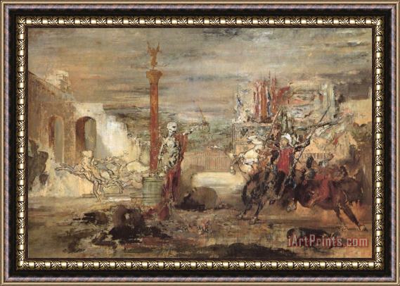 Gustave Moreau Death Offers Crowns to The Winner of The Tournament Framed Painting