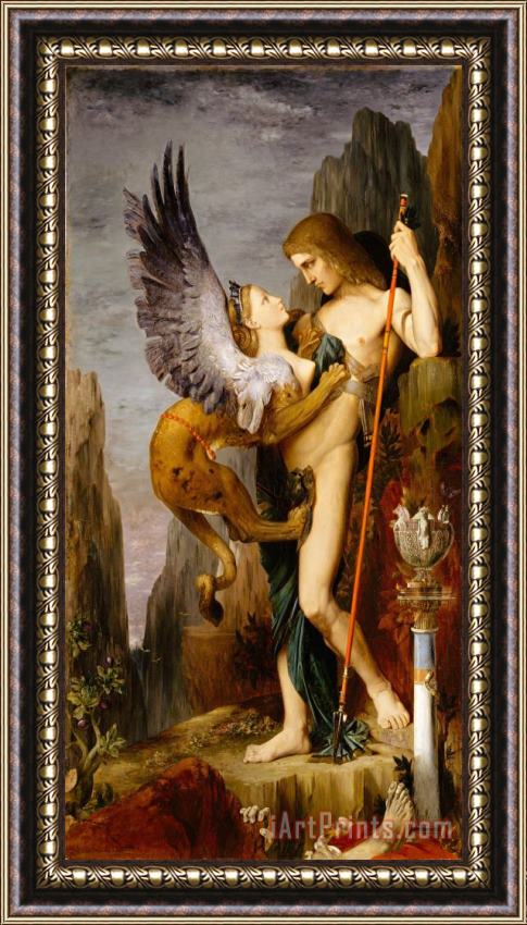 Gustave Moreau Oedipus And The Sphinx Framed Painting
