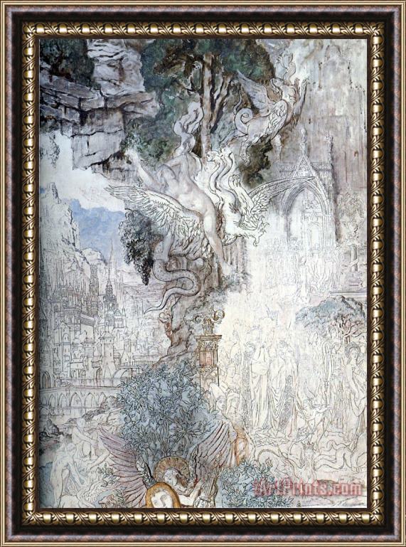 Gustave Moreau The Chimeras Detail Framed Painting