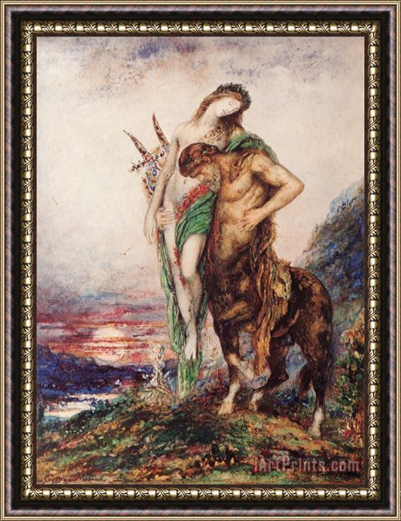 Gustave Moreau The Dead Poet Borne by a Centaur Framed Painting