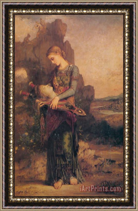 Gustave Moreau Thracian Girl Carrying The Head of Orpheus on His Lyre Framed Painting