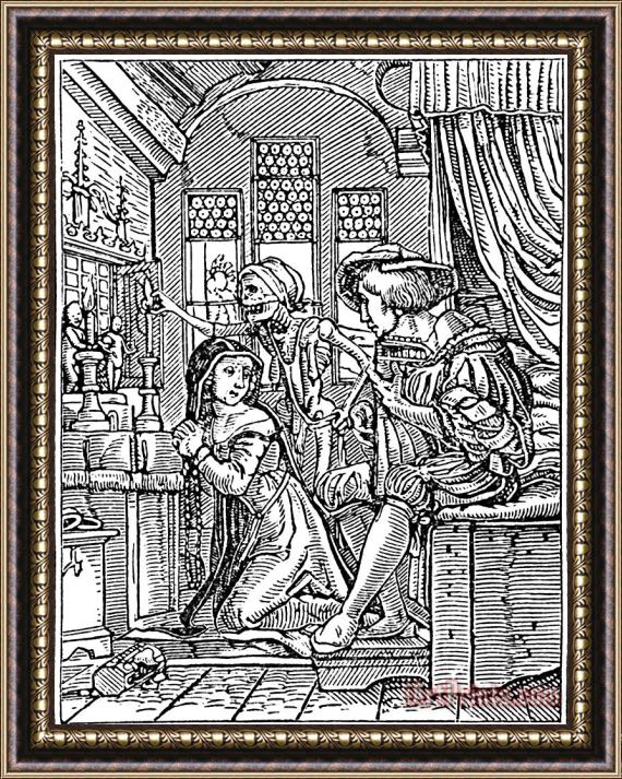 Hans Holbein Dance Of Death Engraving Framed Painting