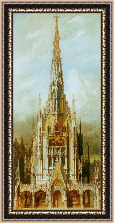 Hans Makart Gothic Cemetary, St. Michaels, Front Tower Framed Painting