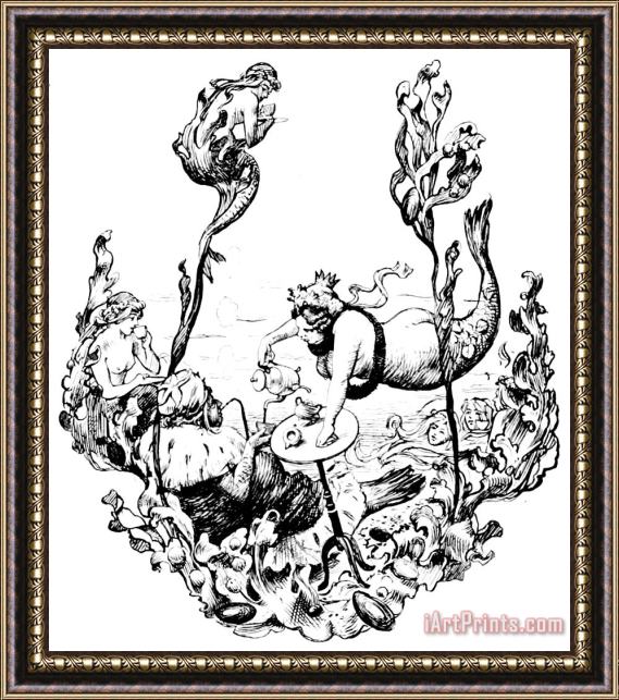 Hans Tegner Mermaids Hans Christian Andersen Illustration Framed Print