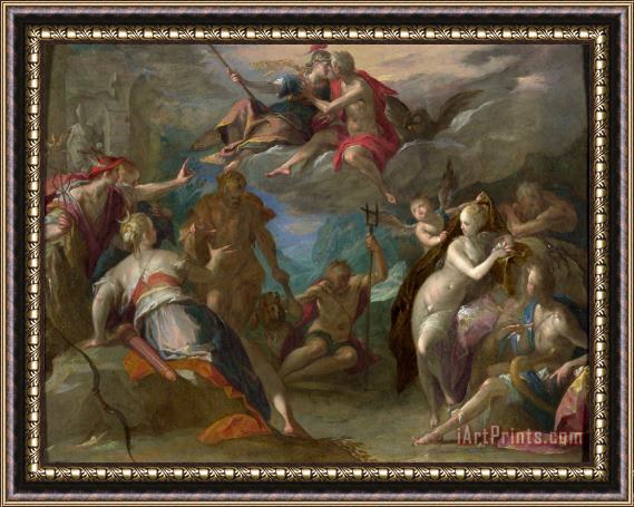 Hans von Aachen The Amazement of The Gods Framed Painting