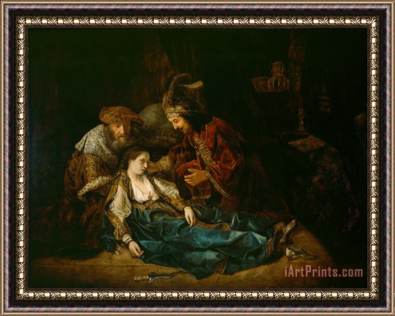 Harmensz van Rijn Rembrandt The Death of Lucretia - mid 1640s Framed Painting