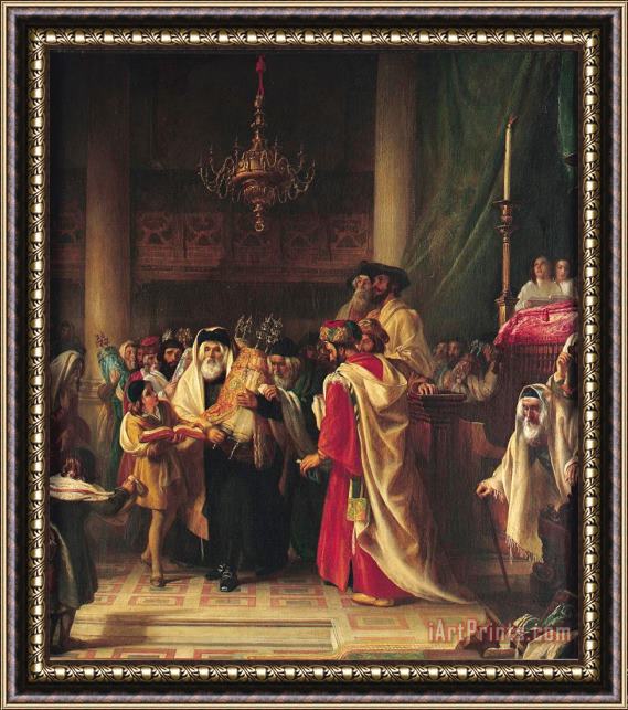 Hart, Solomon Alexander, R a Procession of The Law Framed Painting