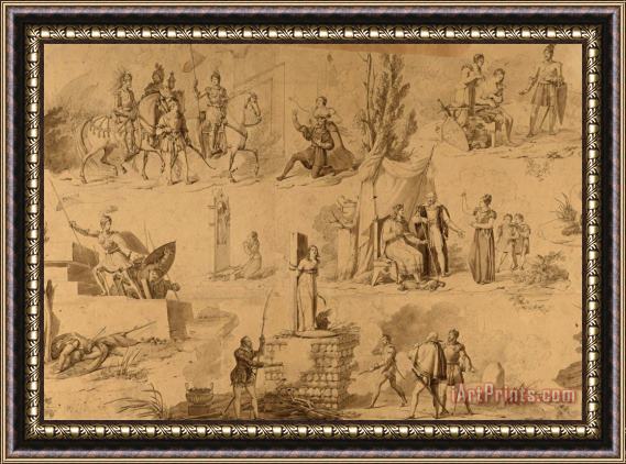 Hartmann Et Fils Manufactory Six Scenes From The Life of Jeanne D'arc Framed Painting