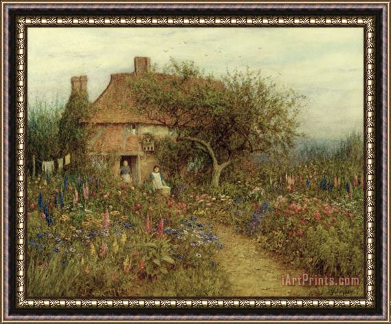 Helen Allingham A Cottage near Brook Witley Surrey Framed Print