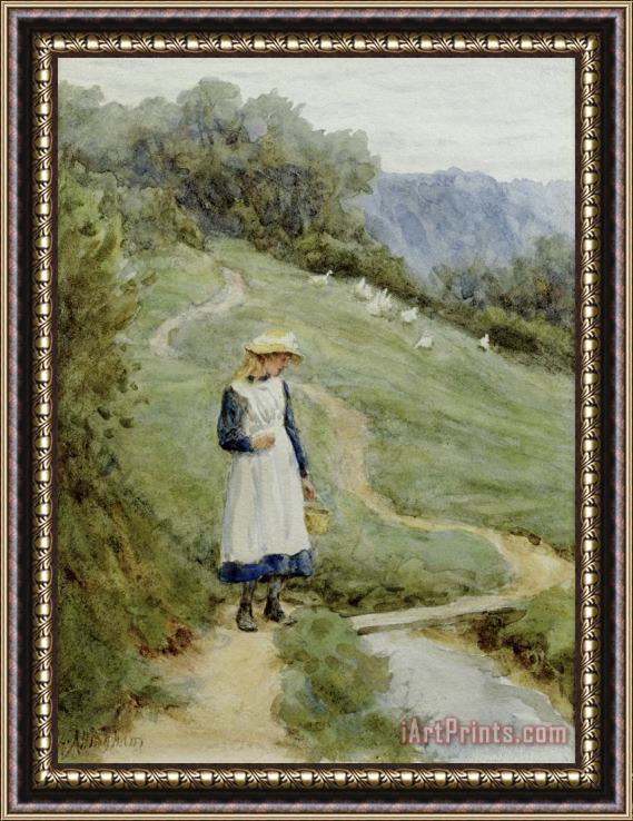 Helen Allingham The Goose-Girl Framed Painting