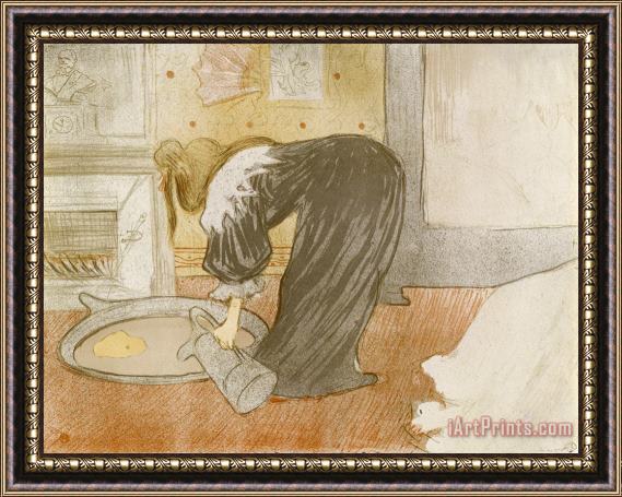 Henri de Toulouse-Lautrec Femme Au Tub (woman in The Bath), From The Elles Series Framed Print