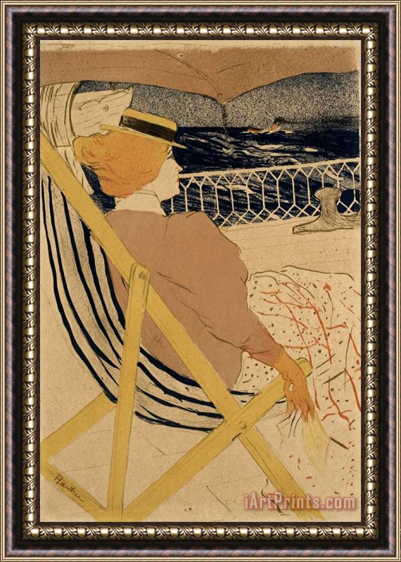 Henri de Toulouse-Lautrec La Passagere Du 54, Promenade En Yacht Framed Print