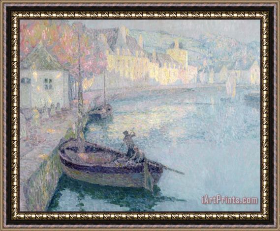 Henri Eugene Augustin Le Sidaner Clear Morning - Quimperle Framed Painting