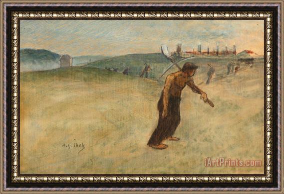 Henri Gabriel Ibels Miners Heading for Work Framed Painting