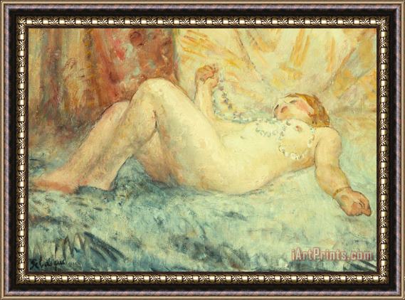 Henri Lebasque Reclining Nude Framed Painting