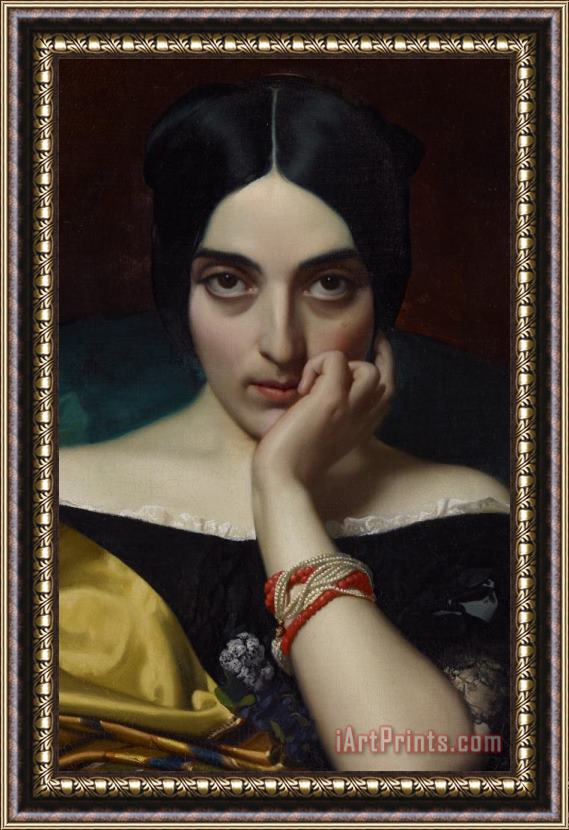 Henri Lehmann Portrait Of Clementine Framed Painting