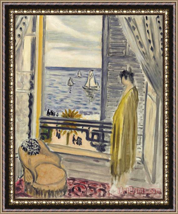 Henri Matisse Femme Aupres De La Fenetre Framed Print