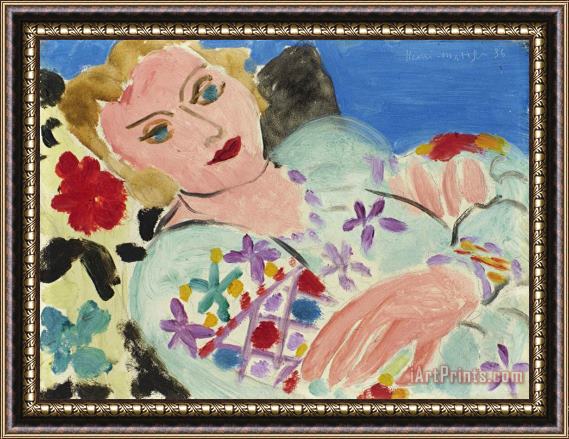 Henri Matisse La Blouse Verte Brodee, 1936 Framed Painting