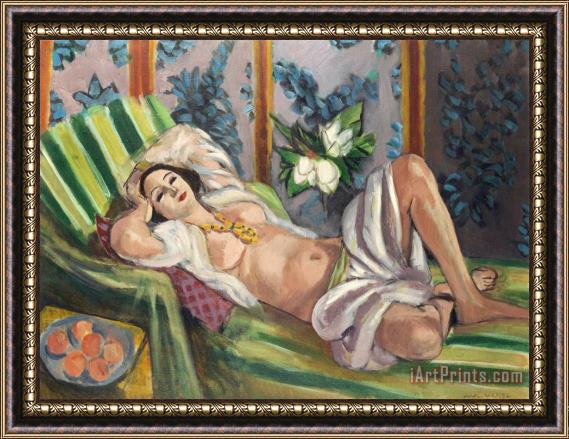 Henri Matisse Odalisque Couchee Aux Magnolias Framed Painting