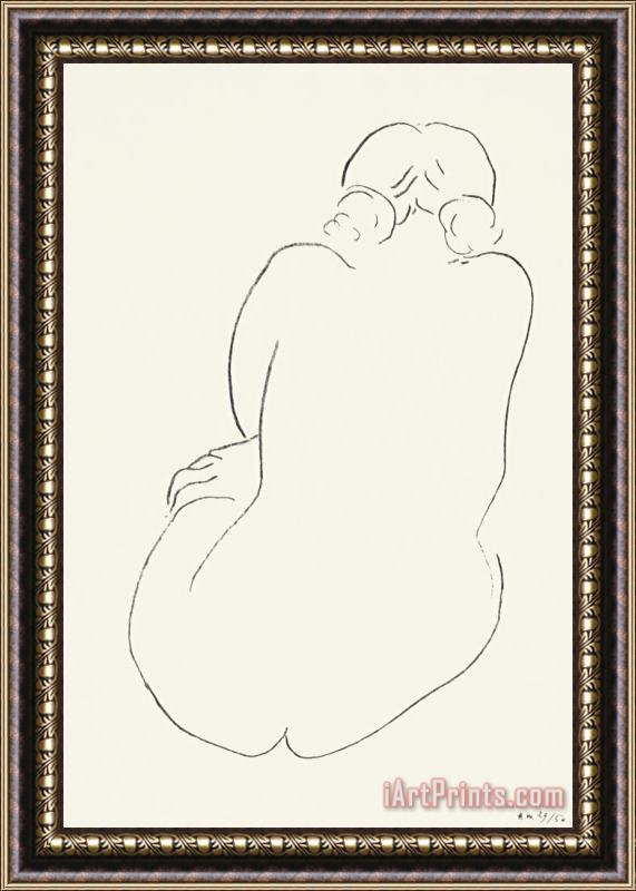 Henri Matisse Seated Nude, Viewed From Behind (nu Assis, Vu De Dos) Framed Painting