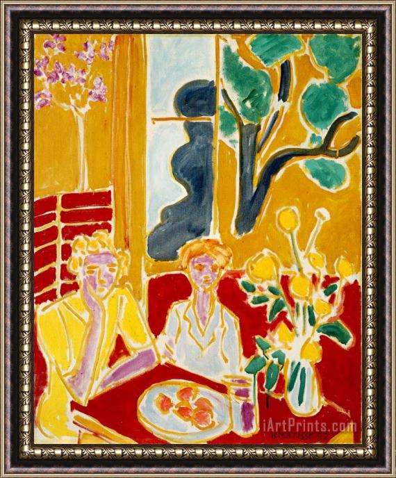 Henri Matisse Wo Girls in a Yellow And Red Interior 1947 Framed Painting