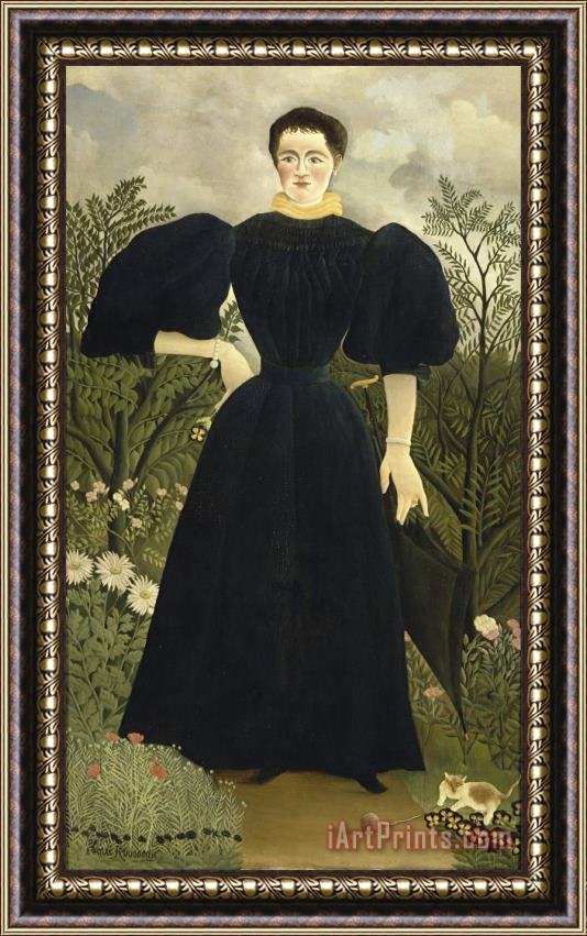 Henri Rousseau Portrait of Madame M; Framed Print