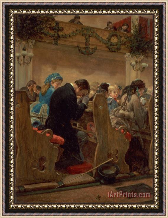 Henry Bacon Christmas Prayers Framed Painting