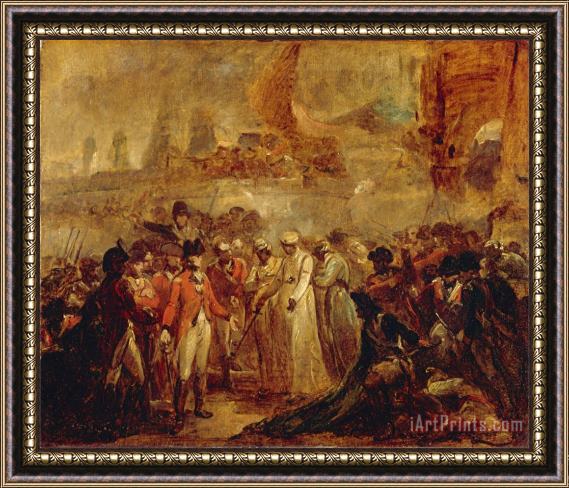 Henry Singleton The Surrender of The Two Sons of Tipu Sahib, Sultan of Mysore, to Sir David Baird Framed Print
