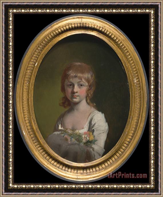Henry Walton Girl with a Bouquet of Flowers Framed Print