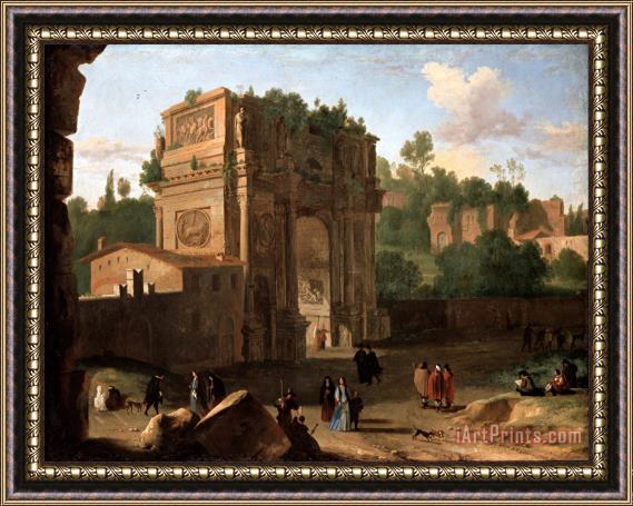 Herman Van Swanevelt The Arch of Constantine, Rome Framed Painting