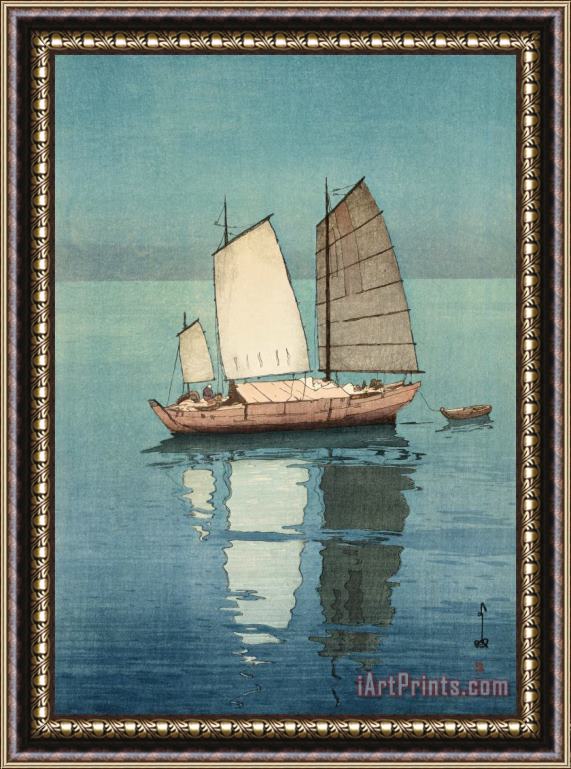 Hiroshi Yoshida Sailing Boats Afternoon Framed Painting