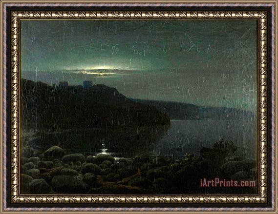 Holger Drachmann Hammershus in The Moonlight Framed Painting
