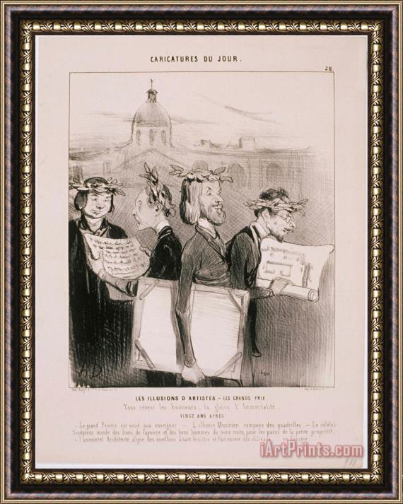 Honore Daumier Caricatures Du Jour Les Illusions D'artistes Framed Painting
