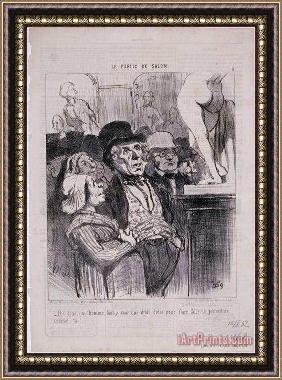 Honore Daumier Le Public Du Salon Dis Donc, Not'homme, Faut Y... Framed Painting