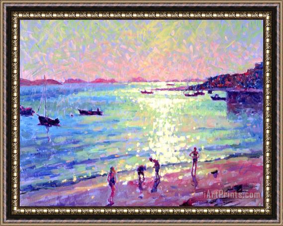 Hugo Grenville Children On The Beach Early Morning Light Framed Print