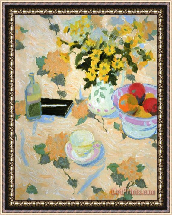 Hugo Grenville Flowers And Fruit Framed Painting