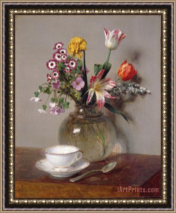 Ignace Henri Jean Fantin-Latour Spring Bouquet Framed Painting