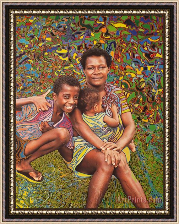 Igor Eugen Prokop Lactant woman in Vanuatu Framed Painting