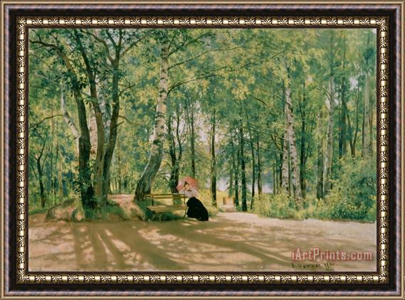Ivan Ivanovich Shishkin At the Summer Cottage Framed Painting