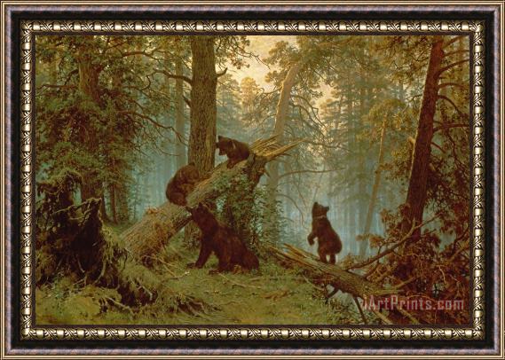 Ivan Ivanovich Shishkin Morning in a Pine Forest Framed Painting
