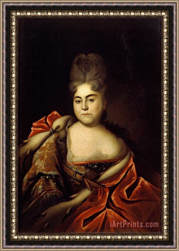 Ivan Nikitin Portrait of Princess Natalia Alekseevny Framed Painting