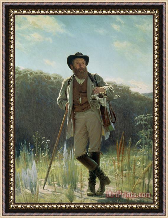 Ivan Nikolaevich Kramskoy Portrait Of Ivan Ivanovich Shishkin Framed Painting