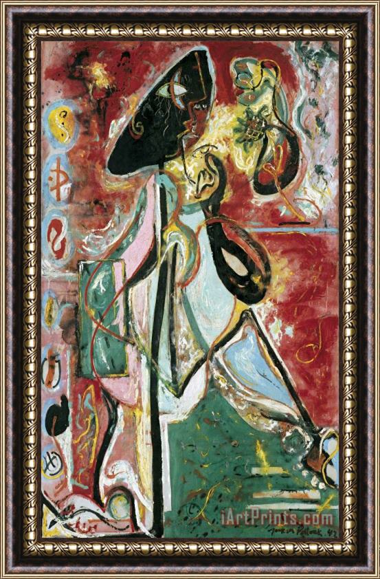 Jackson Pollock Moon Woman Framed Painting