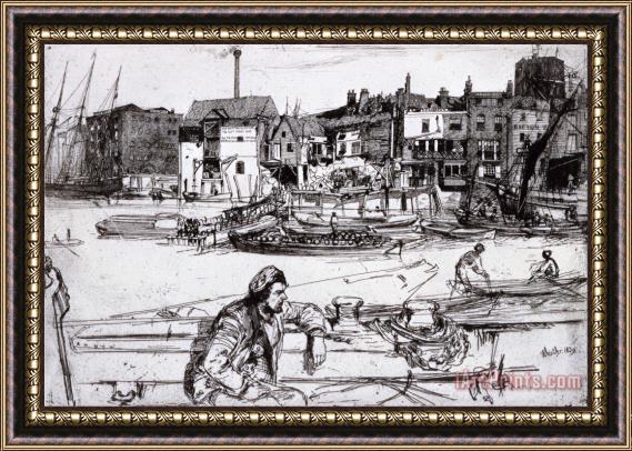 James Abbott McNeill Whistler Black Lion Wharf Framed Print
